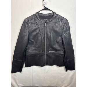 Lord And‎ Taylor Women Black Biker Jacket Size 10